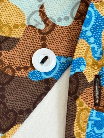 260428 New high-quality color-matched full-print short-sleeved shirt set