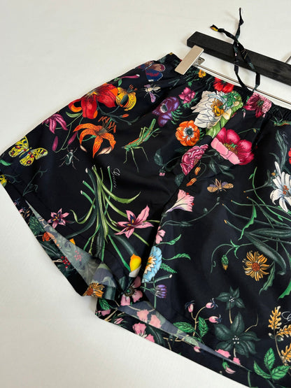 260428 New high-quality floral-printed satin short set with full prints