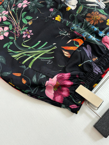 260428 New high-quality floral-printed satin short set with full prints