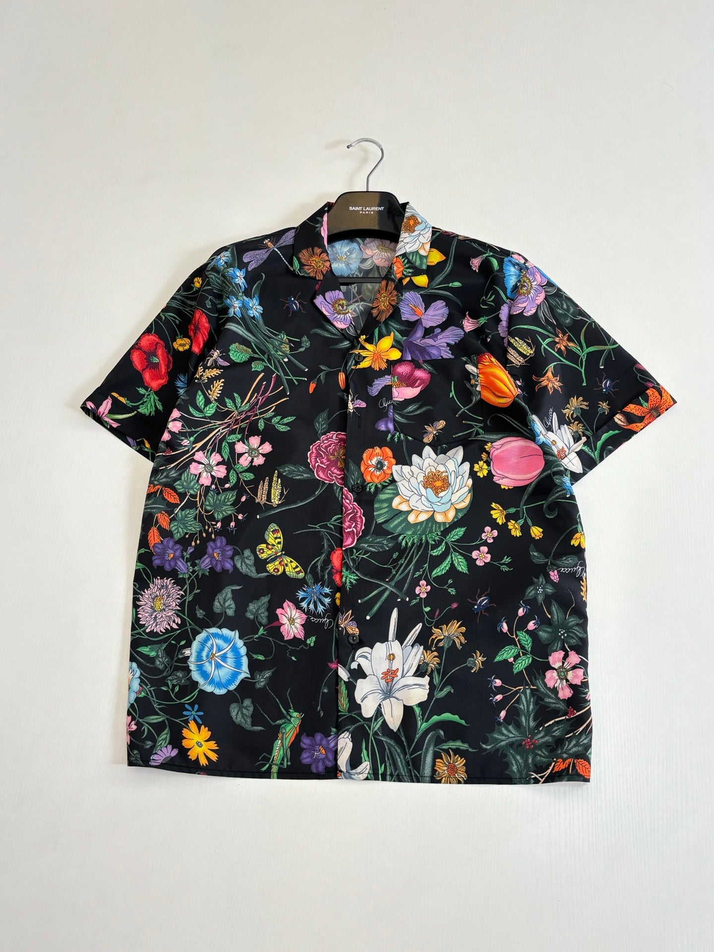 260428 New high-quality floral-printed chiffon short-sleeved shirt set with full printing