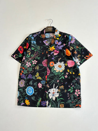260428 New high-quality floral-printed chiffon short-sleeved shirt set with full printing