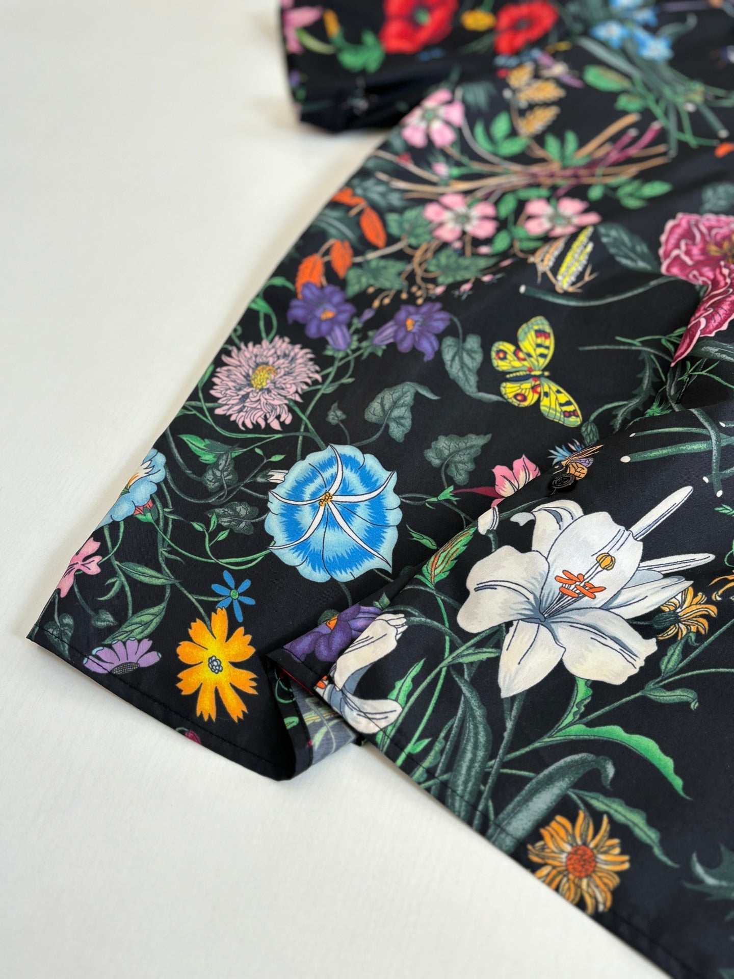 260428 New high-quality floral-printed chiffon short-sleeved shirt set with full printing