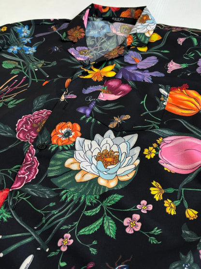 260428 New high-quality floral-printed chiffon short-sleeved shirt set with full printing