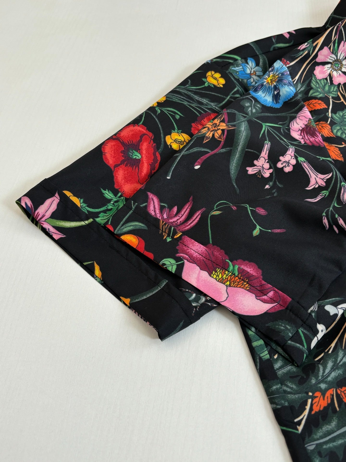 260428 New high-quality floral-printed chiffon short-sleeved shirt set with full printing