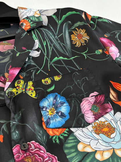 260428 New high-quality floral-printed chiffon long-sleeved shirt with full printing