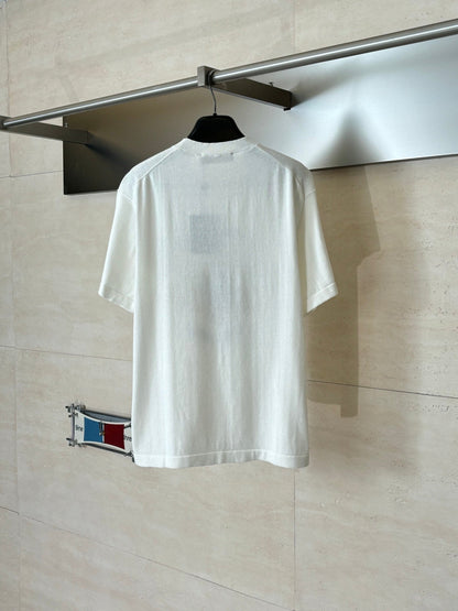 260428New high-quality volcanic embroidery knitted short-sleeved T-shirt