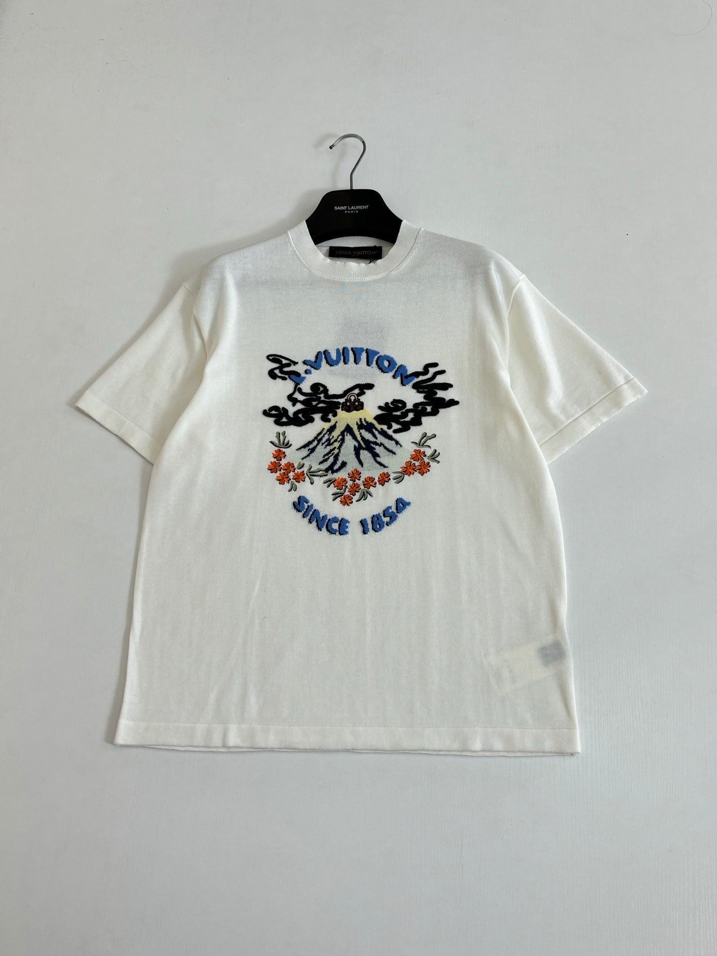 260428New high-quality volcanic embroidery knitted short-sleeved T-shirt