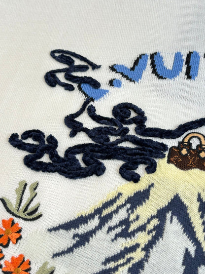 260428New high-quality volcanic embroidery knitted short-sleeved T-shirt