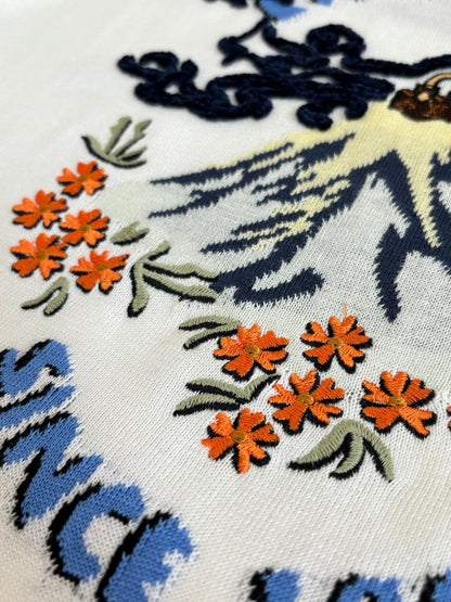 260428New high-quality volcanic embroidery knitted short-sleeved T-shirt