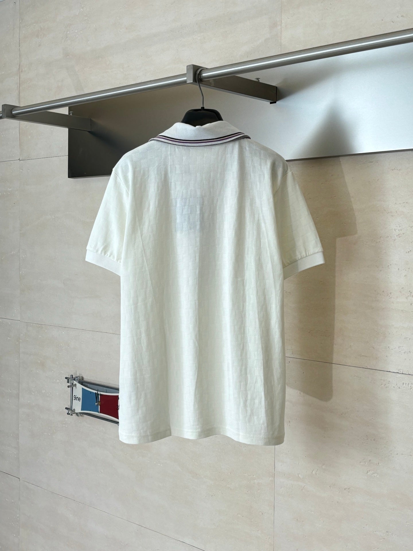 260428 New high-quality embroidered letter logo striped plaid polo shirt with jacquard fabric