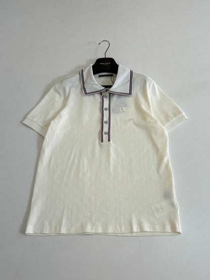 260428 New high-quality embroidered letter logo striped plaid polo shirt with jacquard fabric