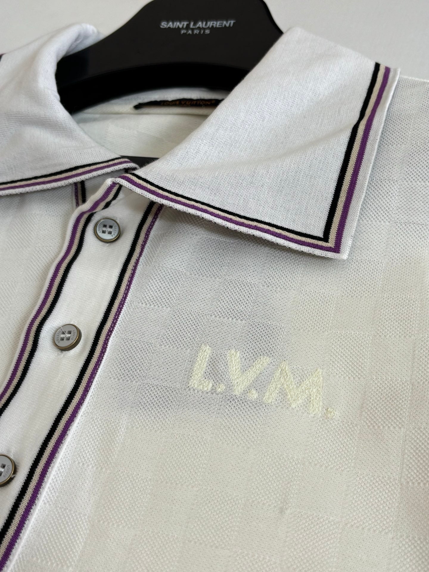 260428 New high-quality embroidered letter logo striped plaid polo shirt with jacquard fabric