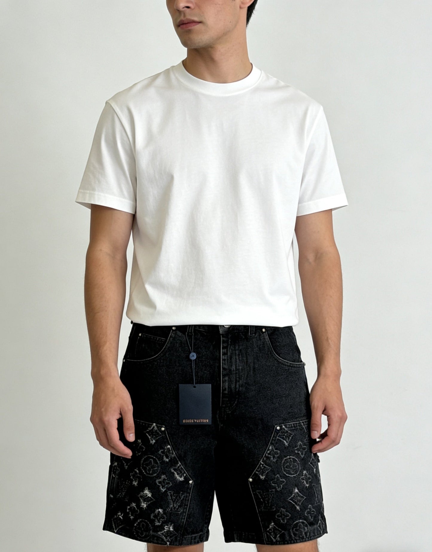 260428 New high-quality distressed and worn-out denim workwear shorts