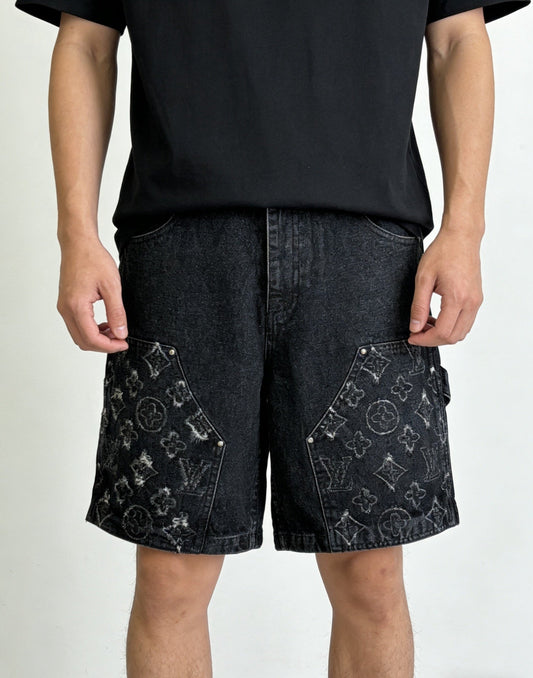 260428 New high-quality distressed and worn-out denim workwear shorts