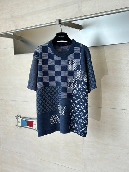260428 New high-quality irregularly stitched knitted T-shirt