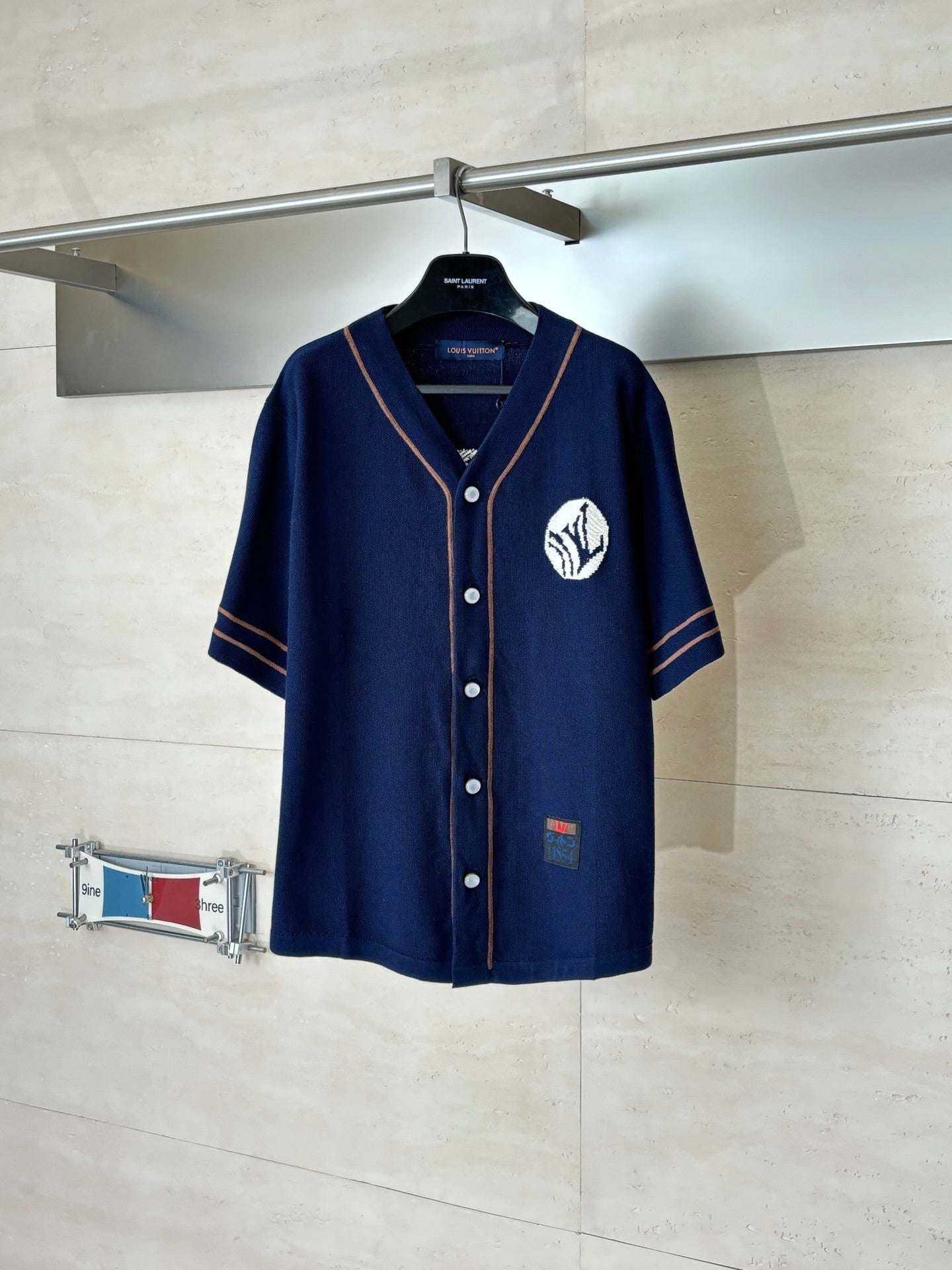 260428 New high-quality embroidered knitted baseball short-sleeved shirt