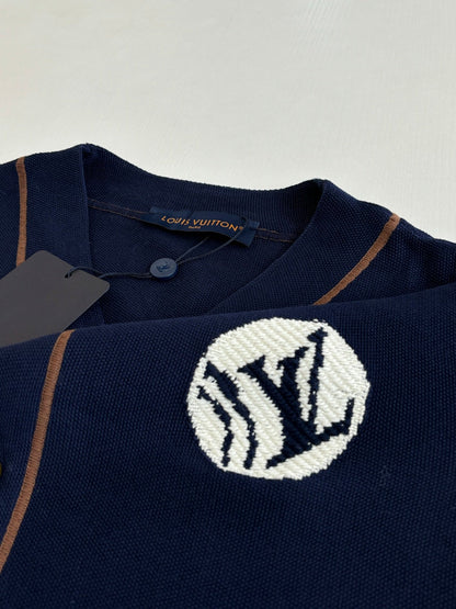 260428 New high-quality embroidered knitted baseball short-sleeved shirt