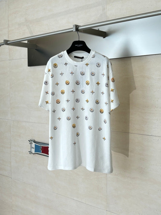 260428 New high-quality jacquard daisy-print T-shirt