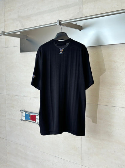 260428 New high-quality floral-patterned embroidered diamond T-shirt