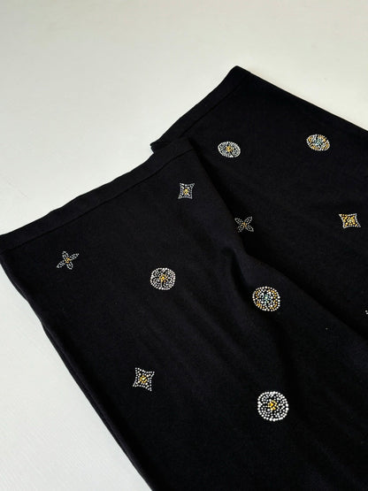 260428 New high-quality floral-patterned embroidered diamond T-shirt