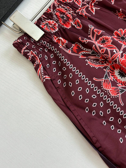 260428 New high-quality floral Cuban-style full-print short pants set