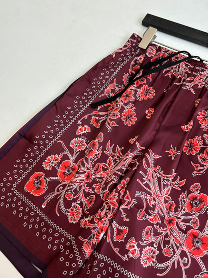 260428 New high-quality floral Cuban-style full-print short pants set
