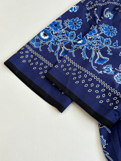 260428 New high-quality floral Cuban collar printed set of short-sleeved shirts