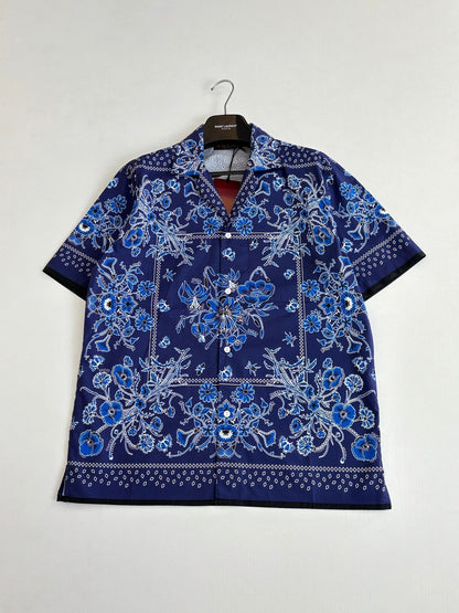 260428 New high-quality floral Cuban collar printed set of short-sleeved shirts