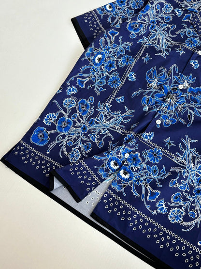 260428 New high-quality floral Cuban collar printed set of short-sleeved shirts