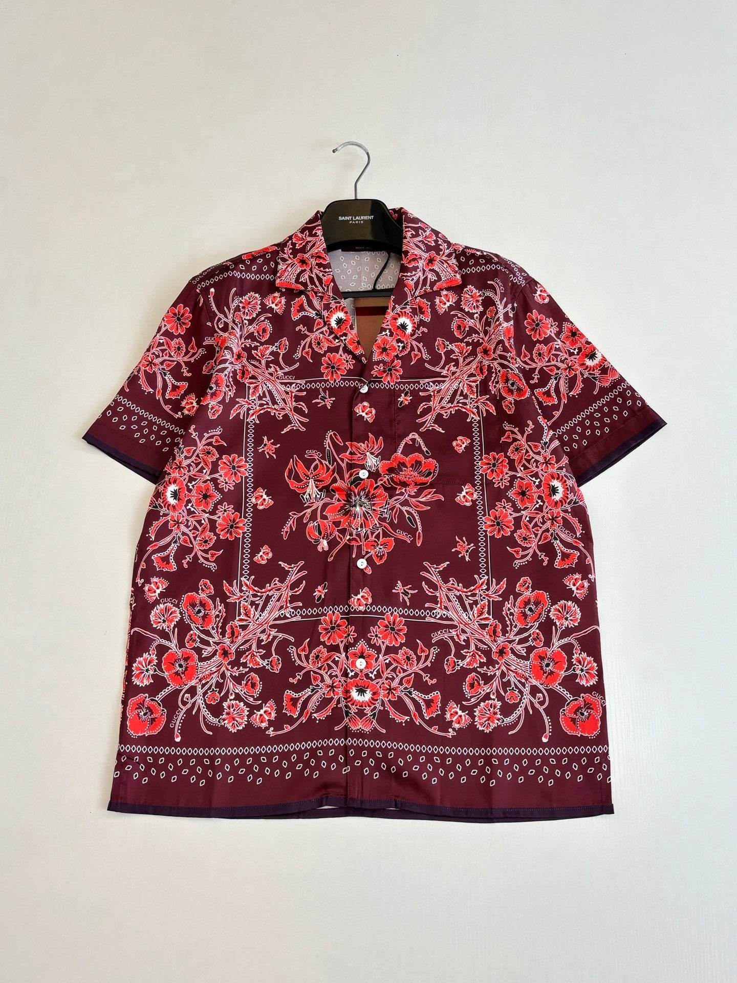 260428 New high-quality floral Cuban collar printed set of short-sleeved shirts
