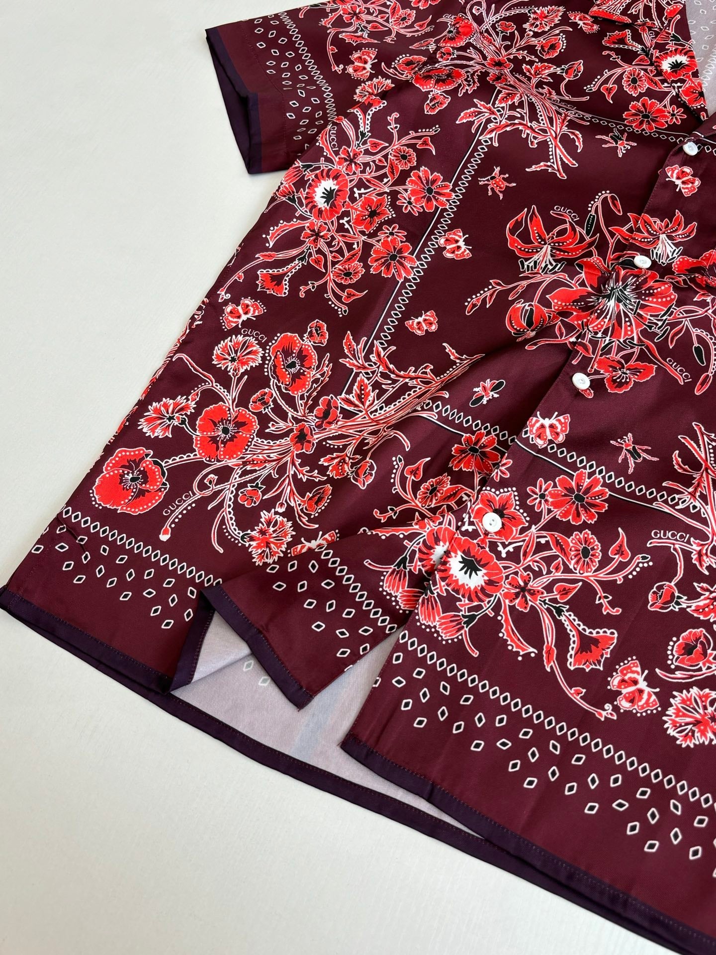 260428 New high-quality floral Cuban collar printed set of short-sleeved shirts