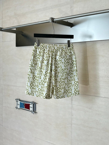 260428 New high-quality full-print lettered cotton suit shorts