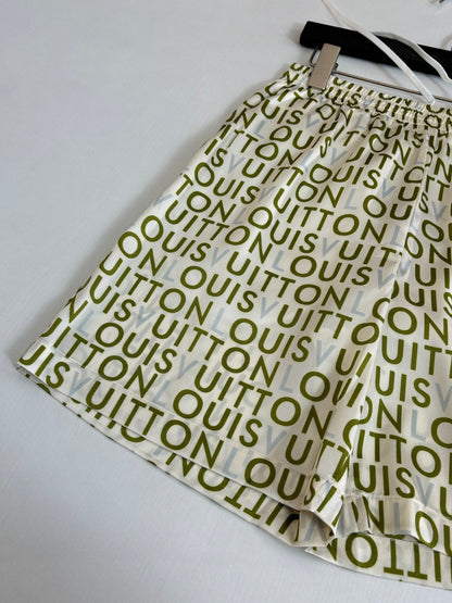 260428 New high-quality full-print lettered cotton suit shorts