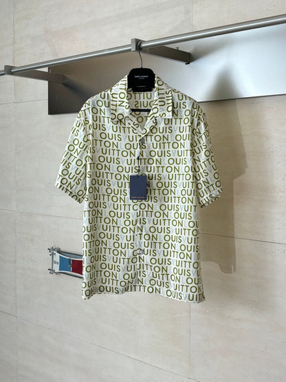 260428 New high-quality printed-letter cotton suit shirt set