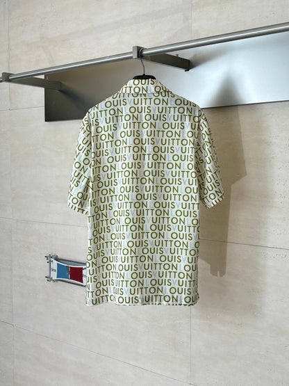 260428 New high-quality printed-letter cotton suit shirt set