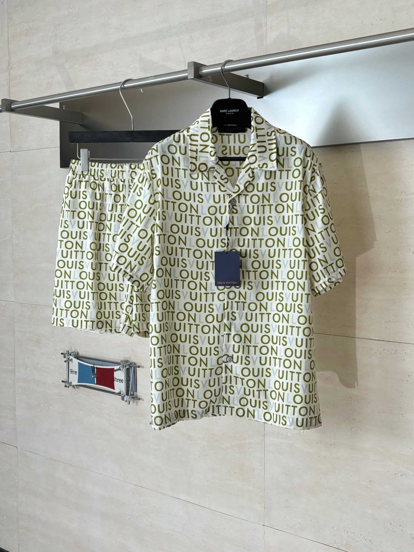 260428 New high-quality printed-letter cotton suit shirt set