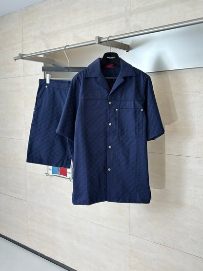 260428 New high-quality fully-printed jacquard shirt set