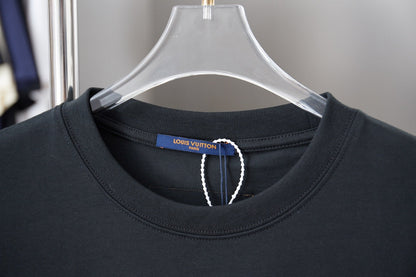 260428 New high-quality leather-stitched embroidered heavy-duty T-shirt