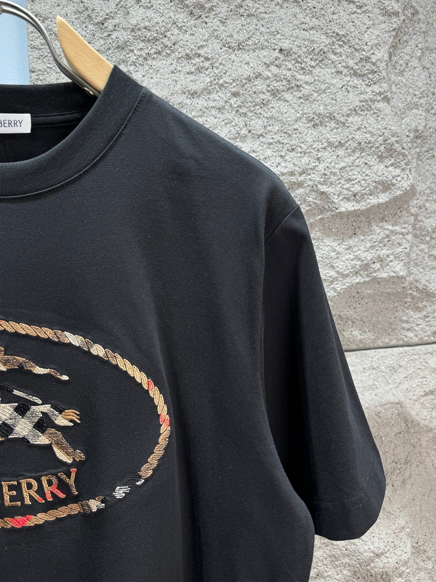 260428 New high-quality checked knight embroidery T-shirt