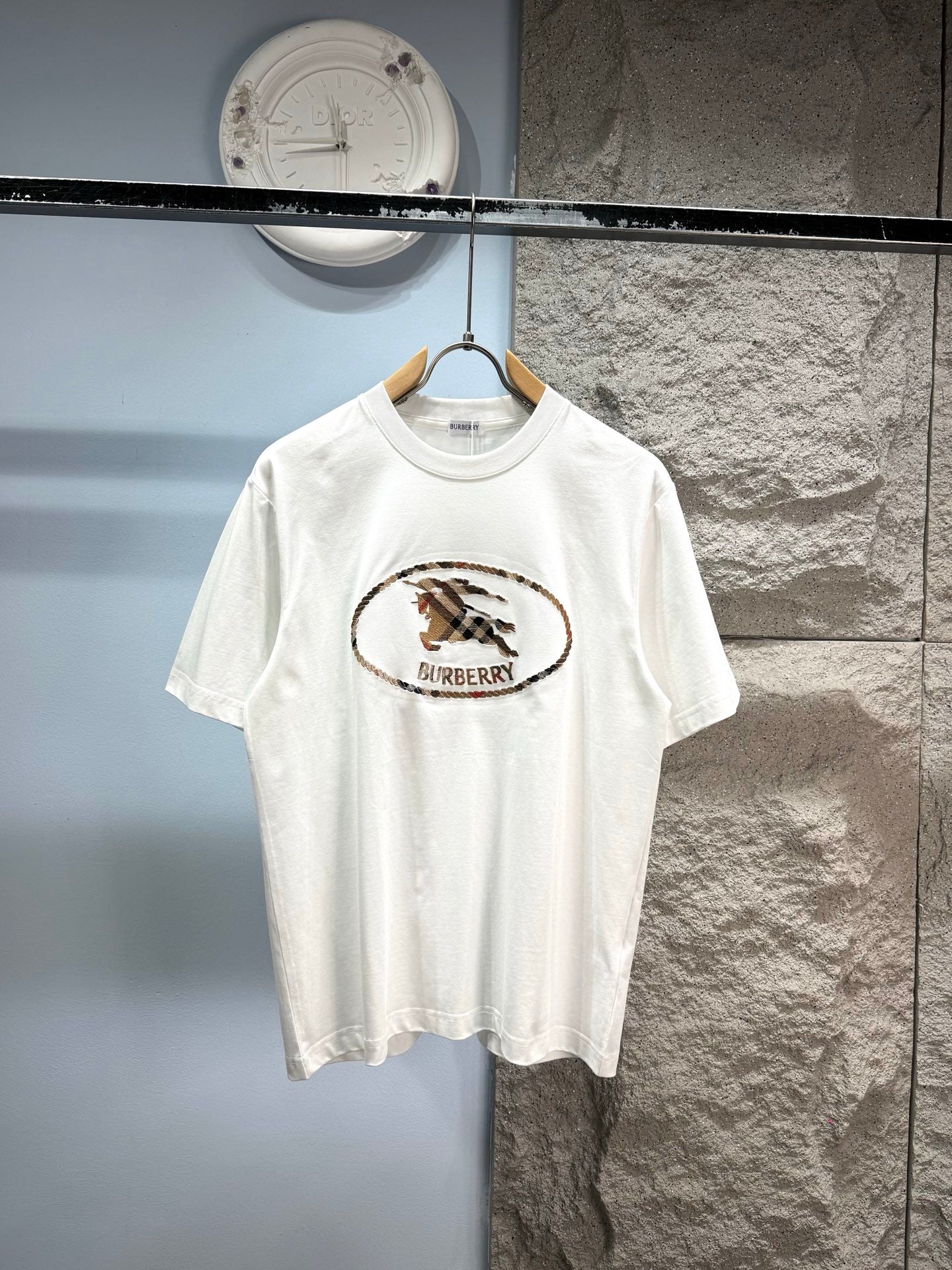 260428 New high-quality checked knight embroidery T-shirt
