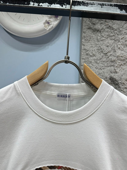 260428 New high-quality checked knight embroidery T-shirt