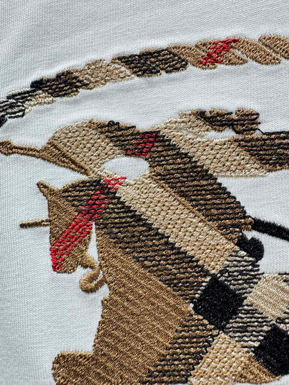 260428 New high-quality checked knight embroidery T-shirt