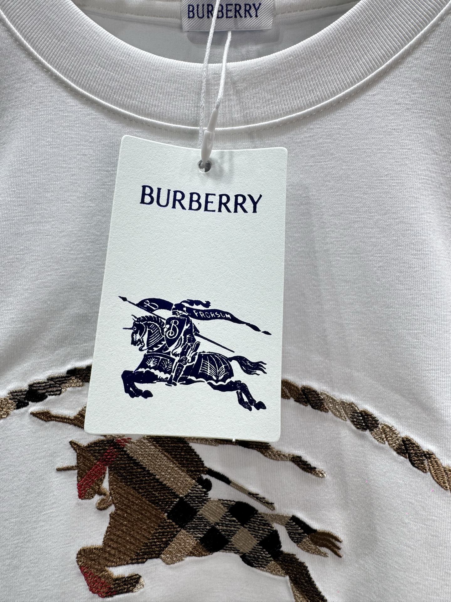 260428 New high-quality checked knight embroidery T-shirt