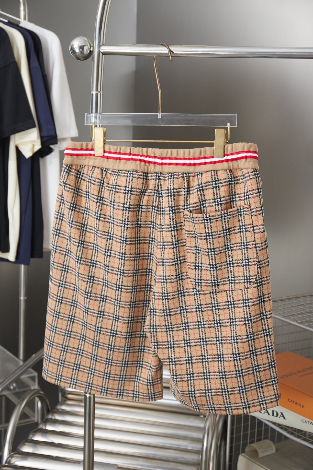260506 New high-quality custom checked fabric shorts