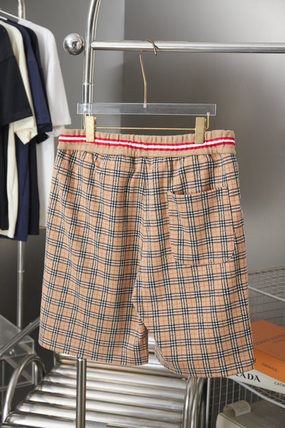 260506 New high-quality custom checked fabric shorts