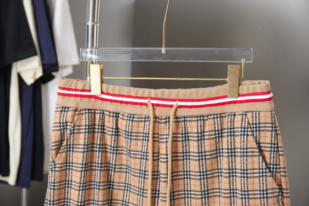 260506 New high-quality custom checked fabric shorts
