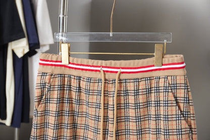 260506 New high-quality custom checked fabric shorts