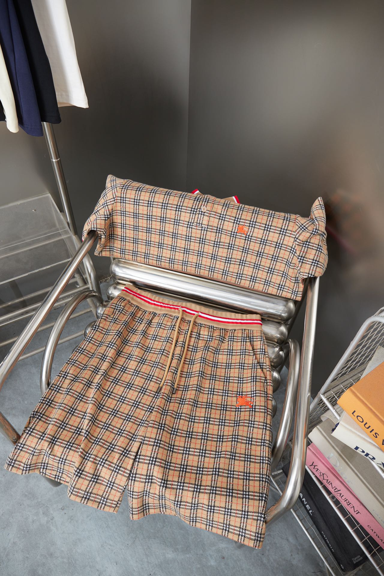 260506 New high-quality custom checked fabric shorts