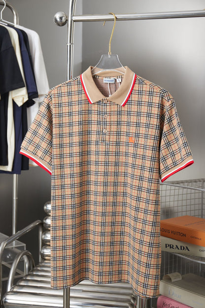 260506 New high-quality custom checked fabric polo
