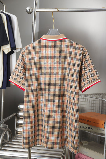260506 New high-quality custom checked fabric polo